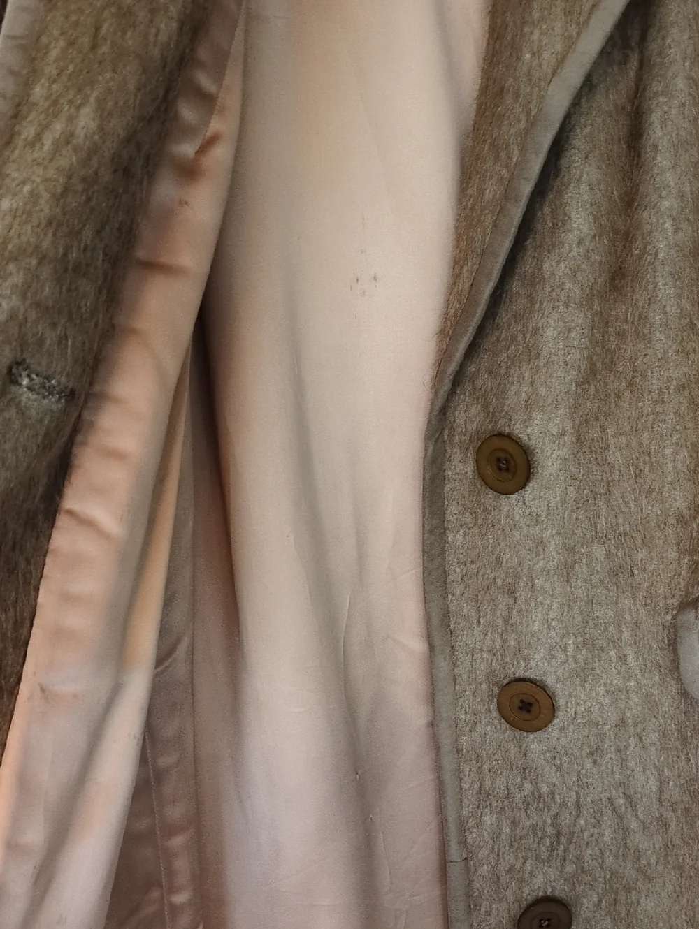 Vintage Women's Long Camel Wool Coat - Tan - Picture 5 of 9